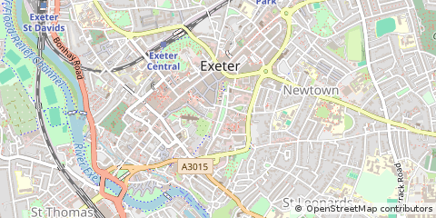 Map of Exeter, Devon