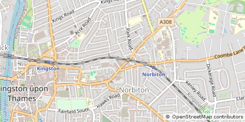 Map of Kingston Upon Thames, Surrey