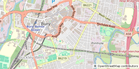 Map of Bury, Lancashire