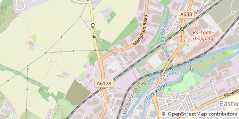 Map of Rotherham, South Yorkshire