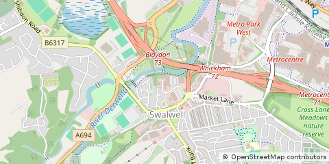 Map of Newcastle Upon Tyne, Tyne and Wear