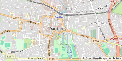 Map of Dartford, Kent