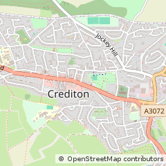 Map of Crediton, Devon