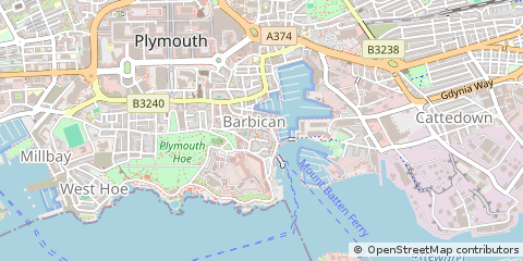 Map of Plymouth, Devon
