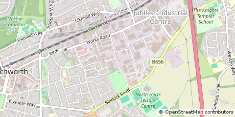 Map of Letchworth Garden City, Hertfordshire