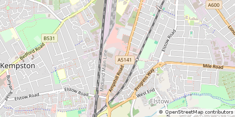 Map of Bedford, Bedfordshire