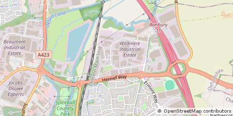 Map of Banbury, Oxfordshire