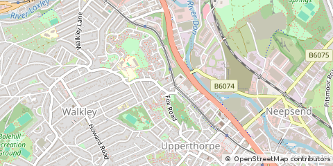 Map of Sheffield, South Yorkshire