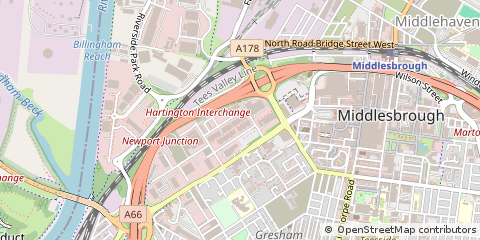 Map of Middlesbrough, Cleveland