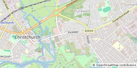 Map of Christchurch, Dorset