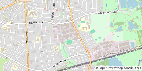Map of Dagenham, Essex