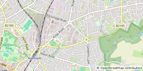 Map of Horsham, West Sussex