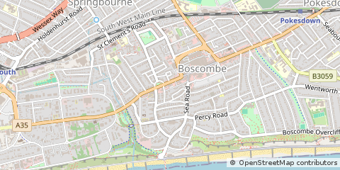 Map of Bournemouth, Dorset