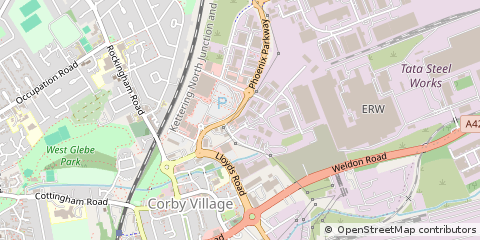 Map of Corby, Northamptonshire