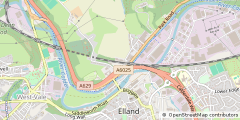 Map of Elland, Halifax, West Yorkshire