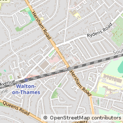 Map of Walton on Thames, Surrey