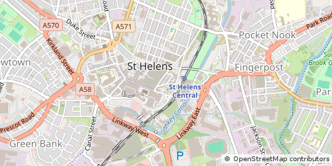 Map of ST Helens, Merseyside