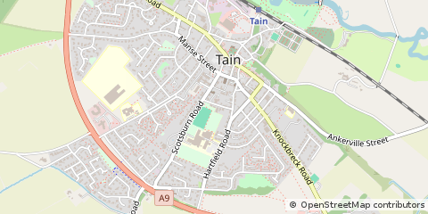 Map of Tain, Highland