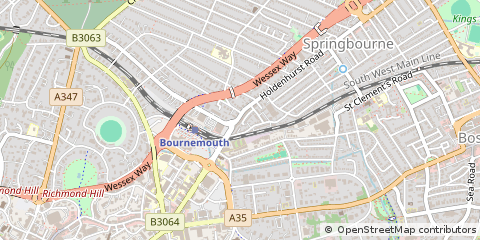Map of Bournemouth, Dorset
