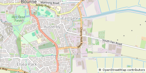 Map of Bourne, Lincolnshire