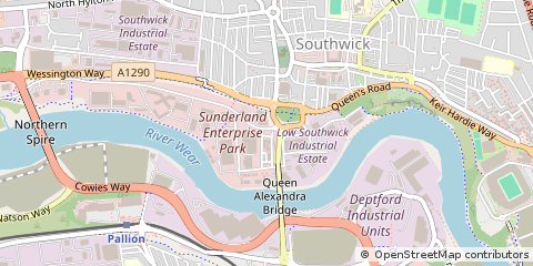 Map of Sunderland, Tyne and Wear