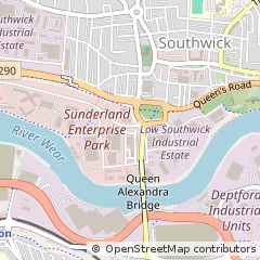 Map of Sunderland, Tyne and Wear