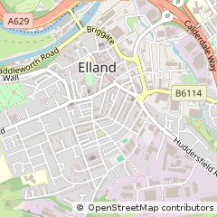 Map of Elland, West Yorkshire