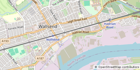 Map of Wallsend, Newcastle Upon Tyne