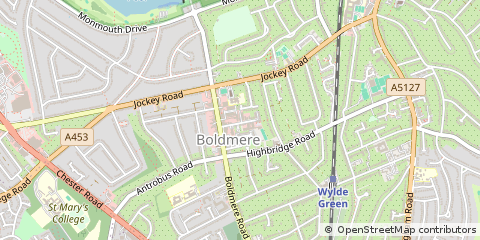 Map of Sutton Coldfield, West Midlands