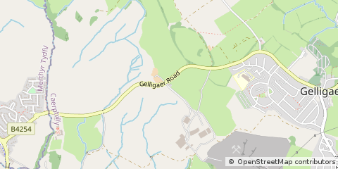 Map of Gelligaer, Hengoed
