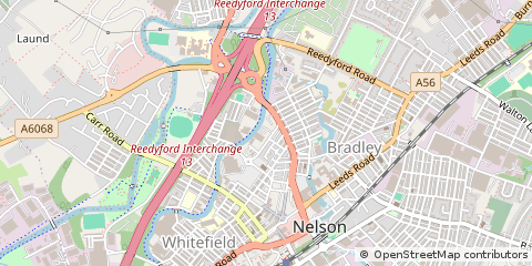 Map of Nelson, Lancashire