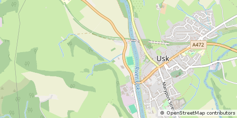 Map of USK, Monmouthshire