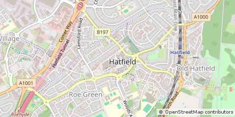Map of Hatfield, Hertfordshire