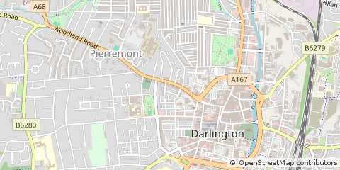 Map of Darlington, County Durham