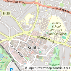 Map of Solihull, West Midlands