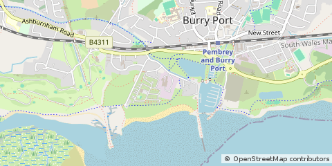 Map of Burry Port, Carmarthenshire