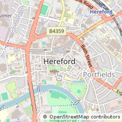 Map of Hereford, Herefordshire