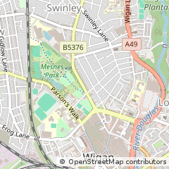 Map of Wigan, Lancashire