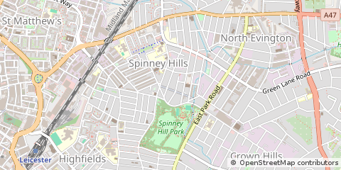 Map of Leicester, Leicestershire