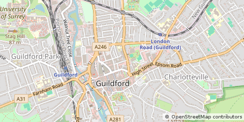 Map of Guildford, Surrey