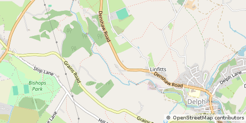 Map of Oldham, Lancashire