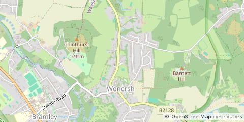 Map of Guildford, Surrey