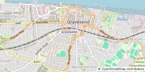 Map of Gravesend, Kent