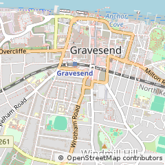 Map of Gravesend, Kent