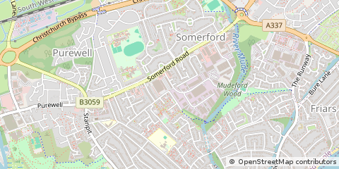 Map of Christchurch, Dorset