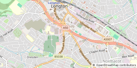 Map of Longton, Staffordshire
