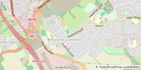 Map of Barnsley, South Yorkshire