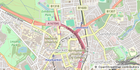 Map of Newcastle Upon Tyne, Tyne & Wear