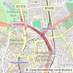Map of Newcastle Upon Tyne, Tyne & Wear