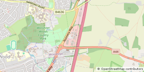 Map of Worcester, Worcestershire